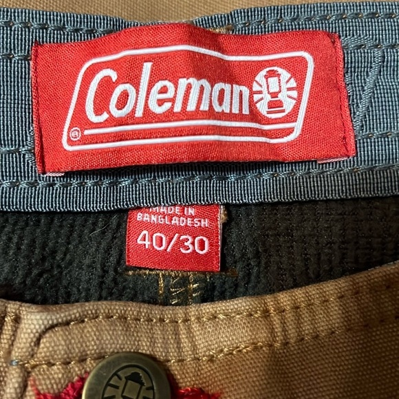NWT Coleman Brown Canvas Utility fleece lined Pants 40x30 - Picture 8 of 8